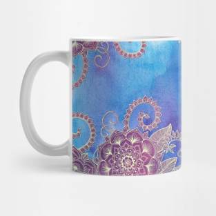 Magnolia & Magenta Floral on Watercolor Mug